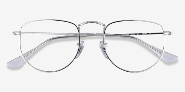 Ray-Ban RB3958V Elon Shiny Silver MetalEyeglass Frames from EyeBuyDirect, Closed View