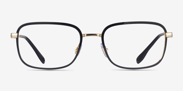 Ray-Ban RB6495 Black Gold MetalEyeglass Frames from EyeBuyDirect, Front View