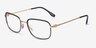 Ray-Ban RB6495 Black Gold MetalEyeglass Frames from EyeBuyDirect, Angle View