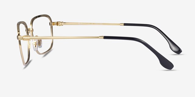 Ray-Ban RB6495 Black Gold MetalEyeglass Frames from EyeBuyDirect, Side View