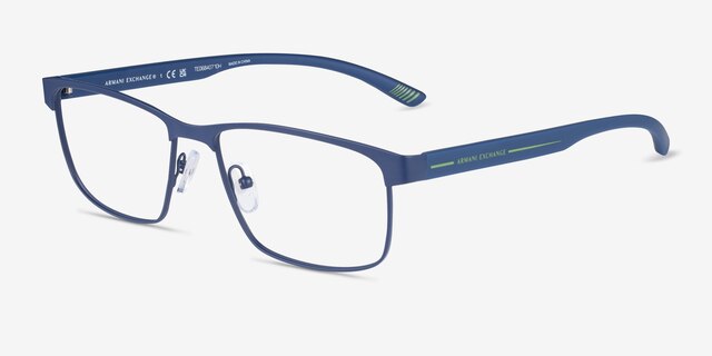 Armani Exchange AX1070 Bleu MétalMontures de lunettes de vue d'EyeBuyDirect, Vue d'Angle