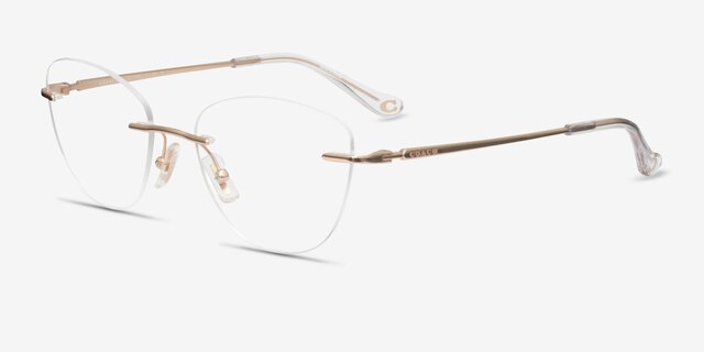 Coach HC5185 Shiny Rose Gold MetalEyeglass Frames from EyeBuyDirect, Angle View
