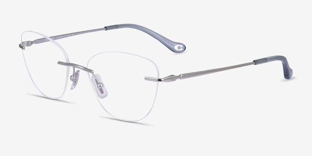 Coach HC5185 Shiny Silver MetalEyeglass Frames from EyeBuyDirect, Angle View