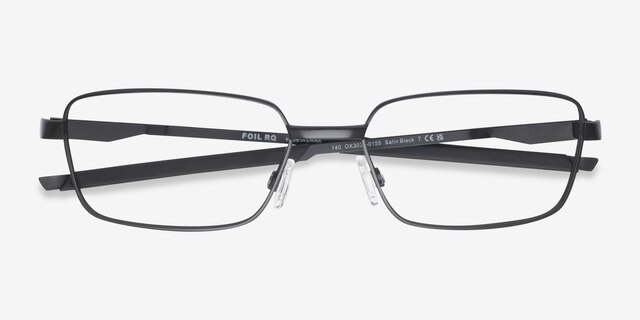 Oakley Foil Rq Satin Black MétalMontures de lunettes de vue d'EyeBuyDirect, Vue Rapprochée