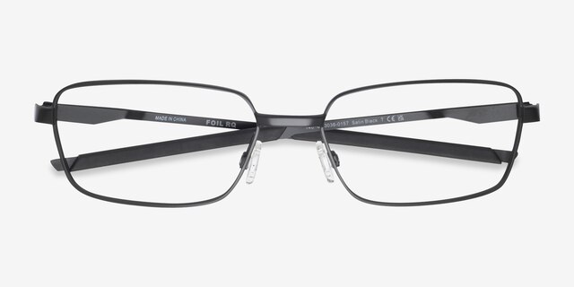Oakley Foil Rq Black MetalEyeglass Frames from EyeBuyDirect, Closed View