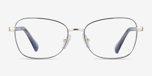 Ralph RA6062 Shiny Light Blue MetalEyeglass Frames from EyeBuyDirect, Front View