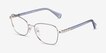 Ralph RA6062 Shiny Light Blue MetalEyeglass Frames from EyeBuyDirect, Angle View
