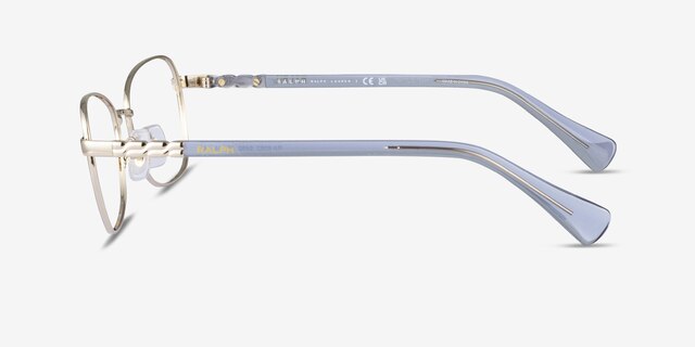 Ralph RA6062 Shiny Light Blue MetalEyeglass Frames from EyeBuyDirect, Side View