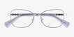 Ralph RA6062 Shiny Light Blue MetalEyeglass Frames from EyeBuyDirect, Closed View