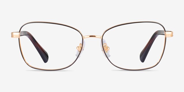 Ralph RA6062 Black Gold MetalEyeglass Frames from EyeBuyDirect, Front View