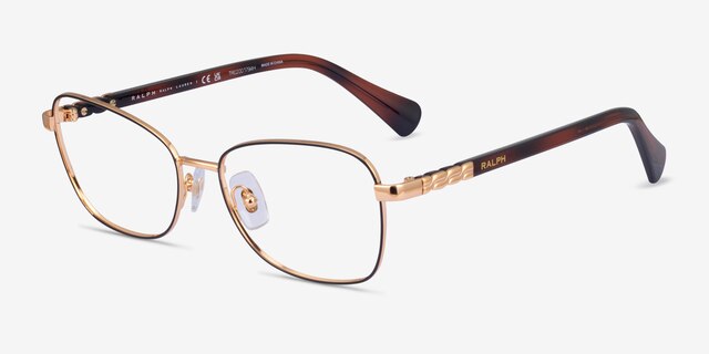 Ralph RA6062 Black Gold MetalEyeglass Frames from EyeBuyDirect, Angle View