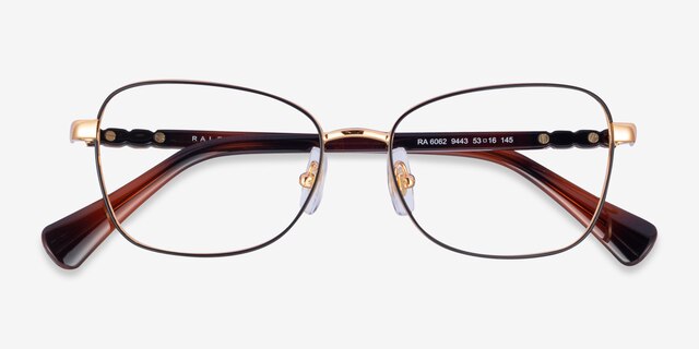 Ralph RA6062 Black Gold MetalEyeglass Frames from EyeBuyDirect, Closed View