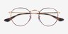 Ray-Ban RB3447V Round Gold Tortoise MetalEyeglass Frames from EyeBuyDirect, Closed View