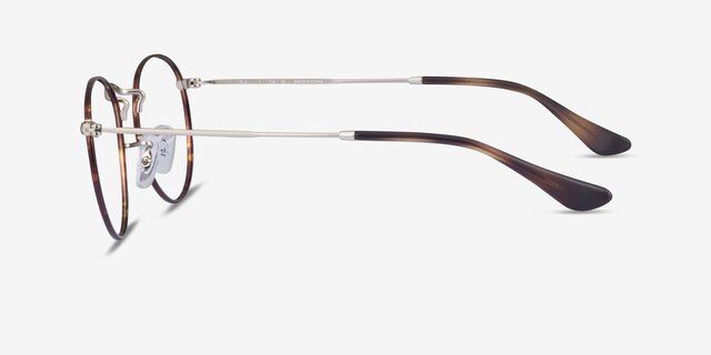 Ray-Ban RB3447V Round Silver Tortoise MetalEyeglass Frames from EyeBuyDirect, Side View