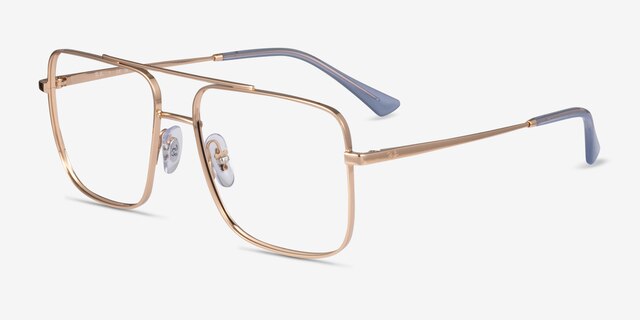 Ray-Ban RB3758V Rose Gold MetalEyeglass Frames from EyeBuyDirect, Angle View