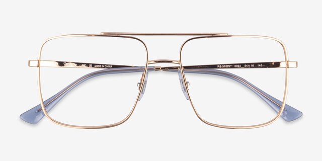 Ray-Ban RB3758V Rose Gold MetalEyeglass Frames from EyeBuyDirect, Closed View