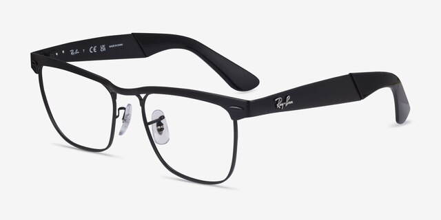 Ray-Ban RB3875V Wayfarer Deluxe Black MetalEyeglass Frames from EyeBuyDirect, Angle View