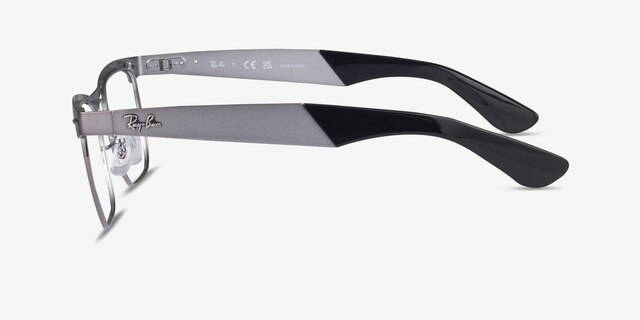 Ray-Ban RB3875V Wayfarer Deluxe Gunmetal MetalEyeglass Frames from EyeBuyDirect, Side View