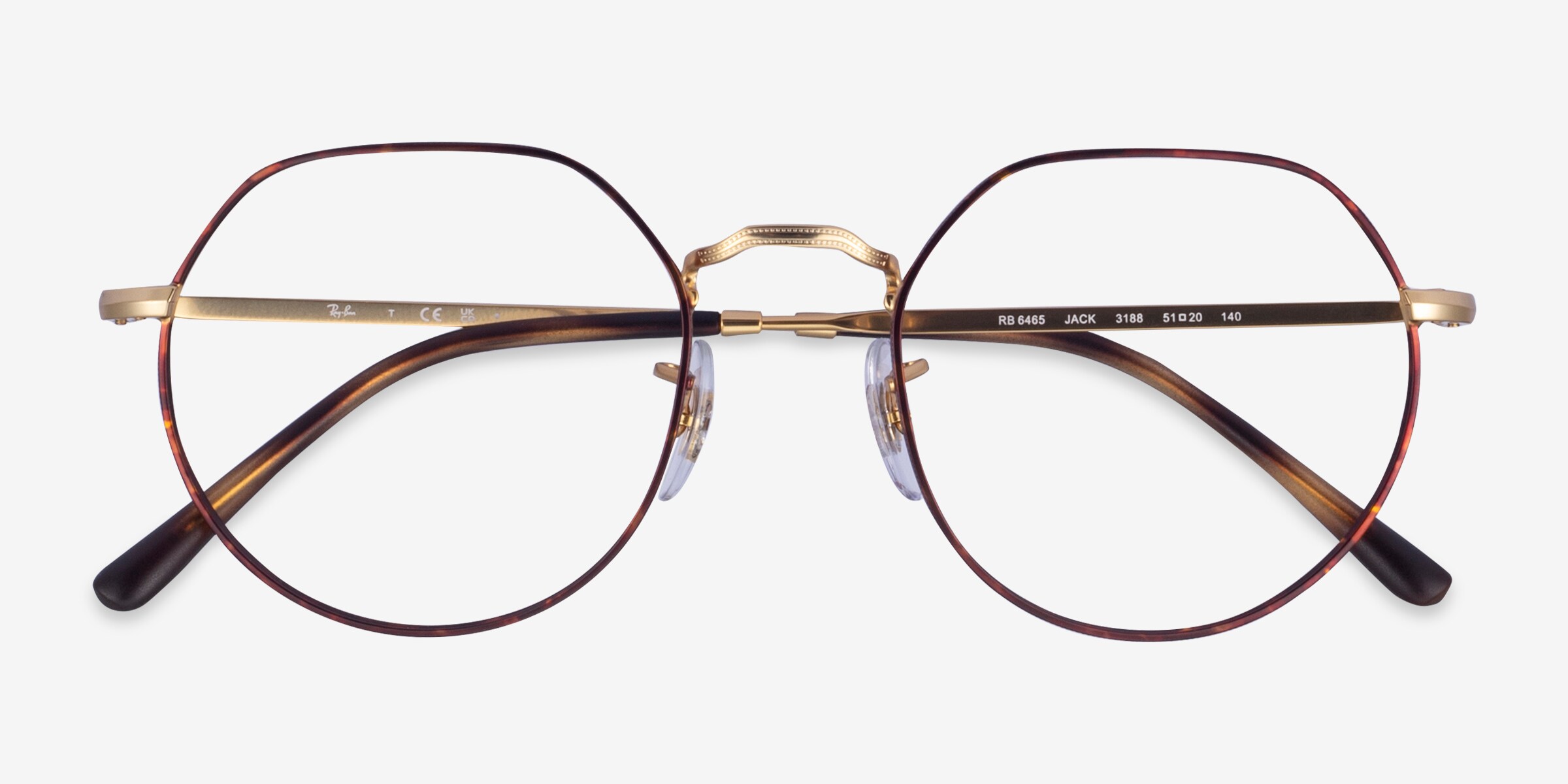 Ray-Ban RB6465 Jack - Geometric Silver Tortoise Frame Eyeglasses