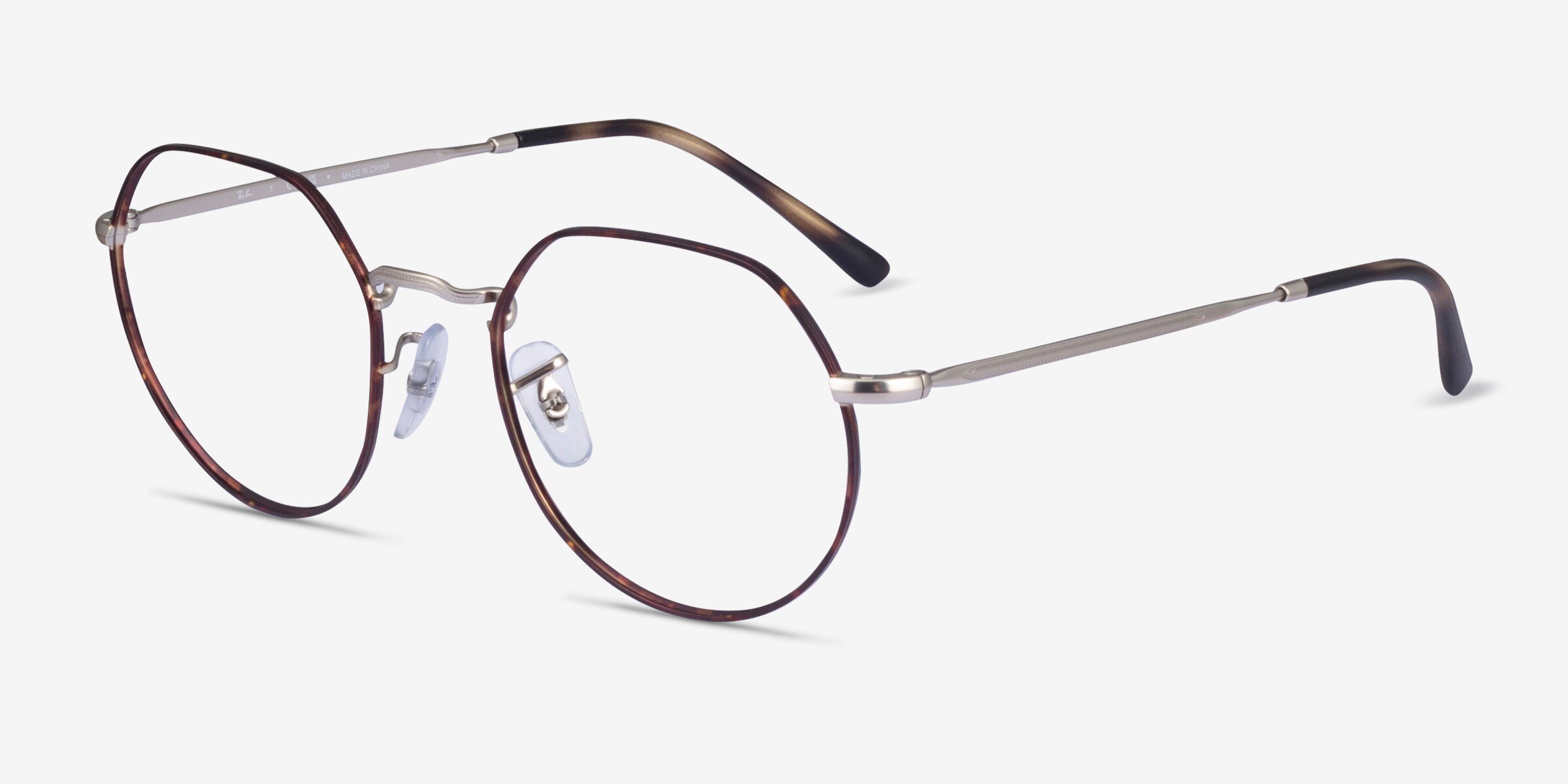 Ray-Ban RB6465 Jack - Geometric Silver Tortoise Frame Eyeglasses