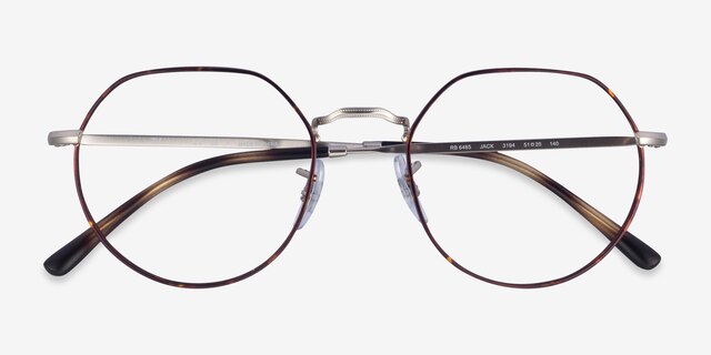 Ray-Ban RB6465 Jack Silver Tortoise MetalEyeglass Frames from EyeBuyDirect, Closed View