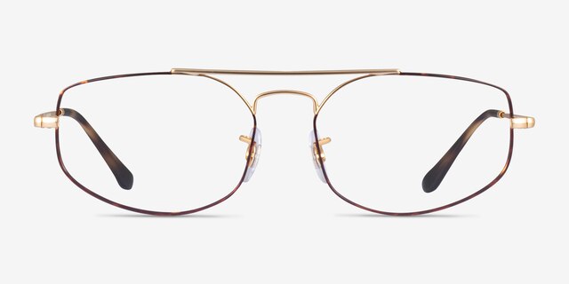 Ray-Ban RB6545 Explorer 5 Gold Tortoise MétalMontures de lunettes de vue d'EyeBuyDirect, Vue de Face