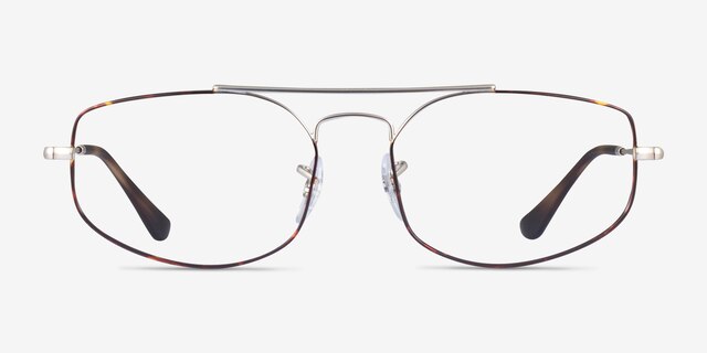 Ray-Ban RB6545 Explorer 5 Silver Tortoise MetalEyeglass Frames from EyeBuyDirect, Front View