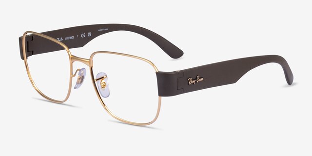 Ray-Ban RB6532 Liteforce Gold MetalEyeglass Frames from EyeBuyDirect, Angle View