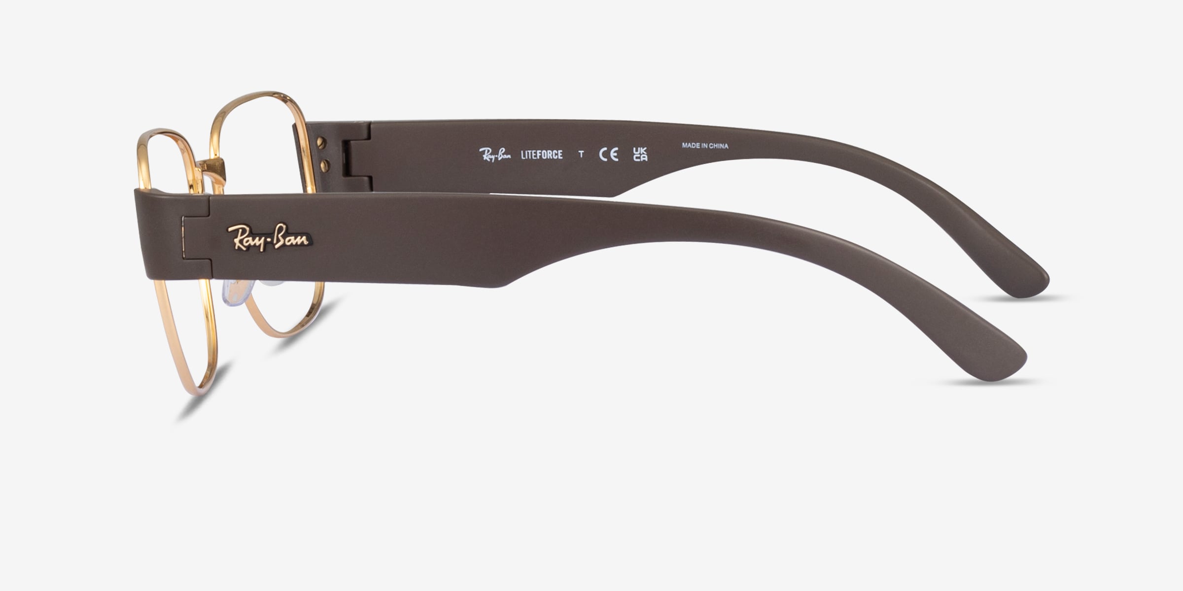 Ray-Ban RB6532 Liteforce - Square Gold Frame Eyeglasses | Eyebuydirect
