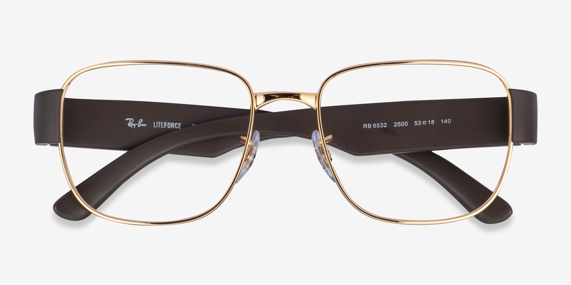 Ray-Ban RB6532 Liteforce - Square Gold Frame Eyeglasses | Eyebuydirect