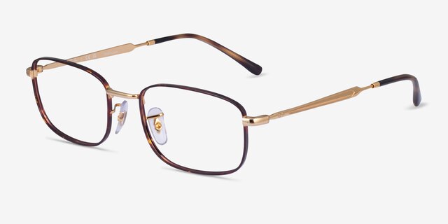 Ray-Ban RB6533 Tortoise MetalEyeglass Frames from EyeBuyDirect, Angle View