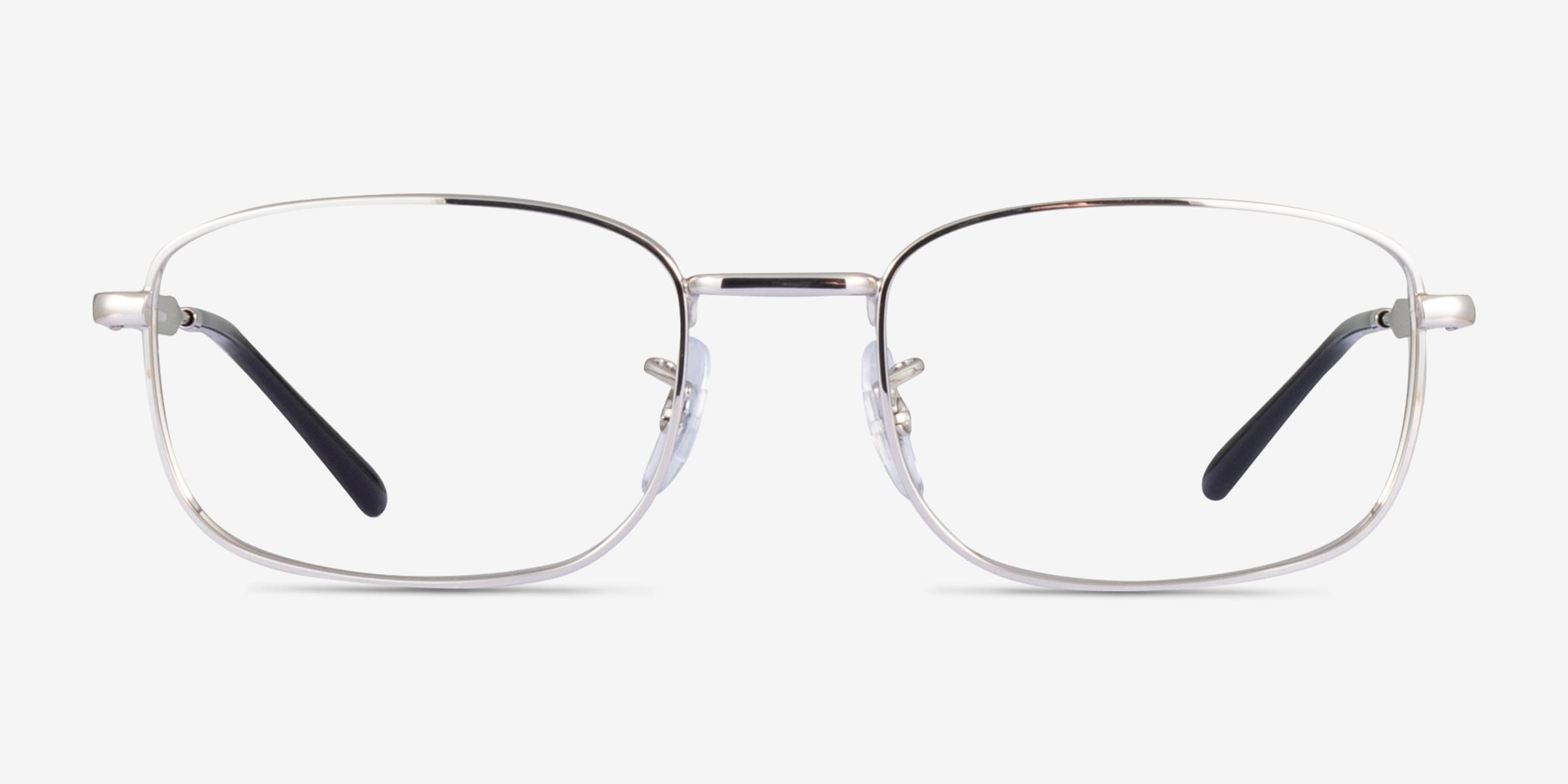 Ray-Ban RB6533 - Rectangle Silver Frame Eyeglasses | Eyebuydirect