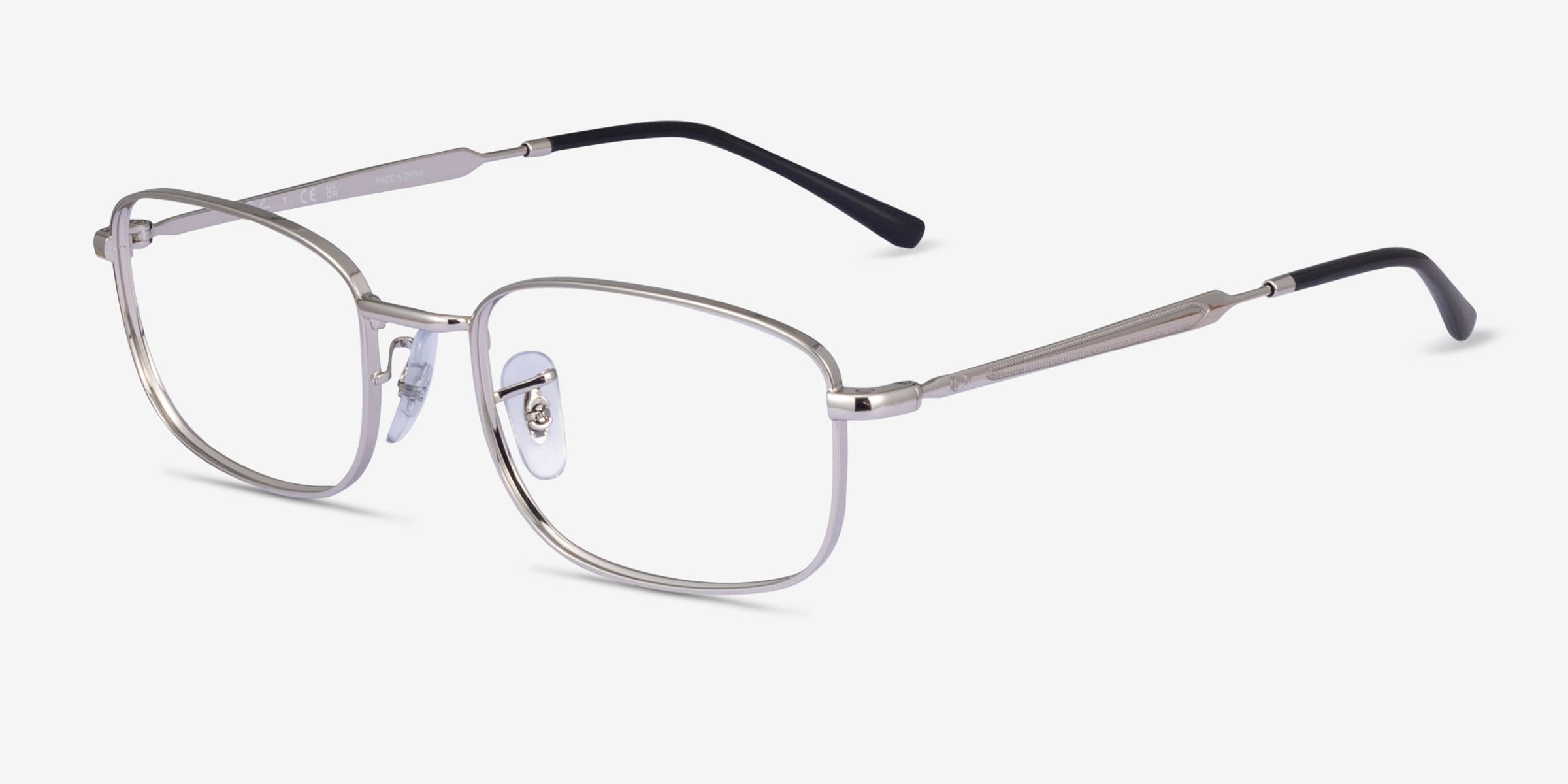 Ray-Ban RB6533 - Rectangle Silver Frame Eyeglasses | Eyebuydirect