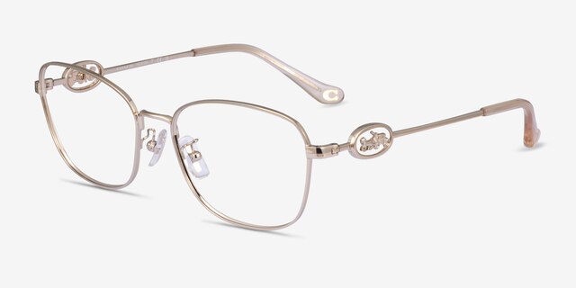 Coach HC5183 Shiny Light Gold MetalEyeglass Frames from EyeBuyDirect, Angle View