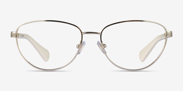 Ralph RA6049 Gold MetalEyeglass Frames from EyeBuyDirect, Front View