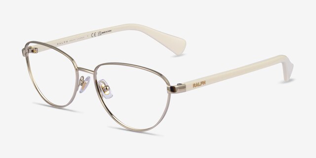 Ralph RA6049 Gold MetalEyeglass Frames from EyeBuyDirect, Angle View