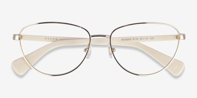 Ralph RA6049 Gold MetalEyeglass Frames from EyeBuyDirect, Closed View
