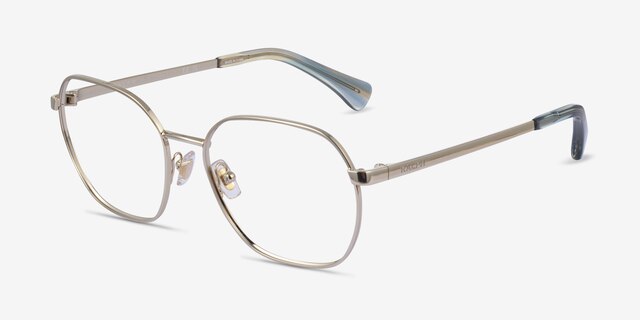Ralph RA6051 Gold MetalEyeglass Frames from EyeBuyDirect, Angle View