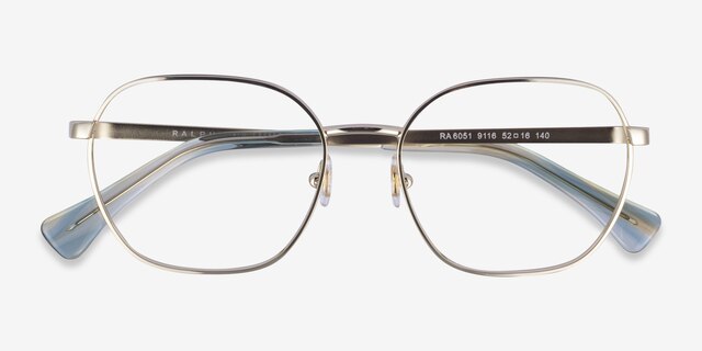 Ralph RA6051 Gold MetalEyeglass Frames from EyeBuyDirect, Closed View