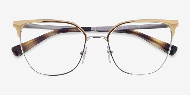 Vogue Eyewear VO4249 Silver Gold MétalMontures de lunettes de vue d'EyeBuyDirect, Vue Rapprochée