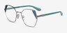 Vogue Eyewear VO4270 Silver Blue MetalEyeglass Frames from EyeBuyDirect, Angle View