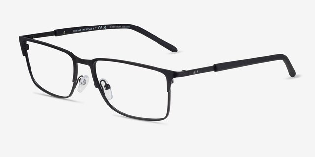 Armani Exchange AX1073 Matte Black MetalEyeglass Frames from EyeBuyDirect, Angle View