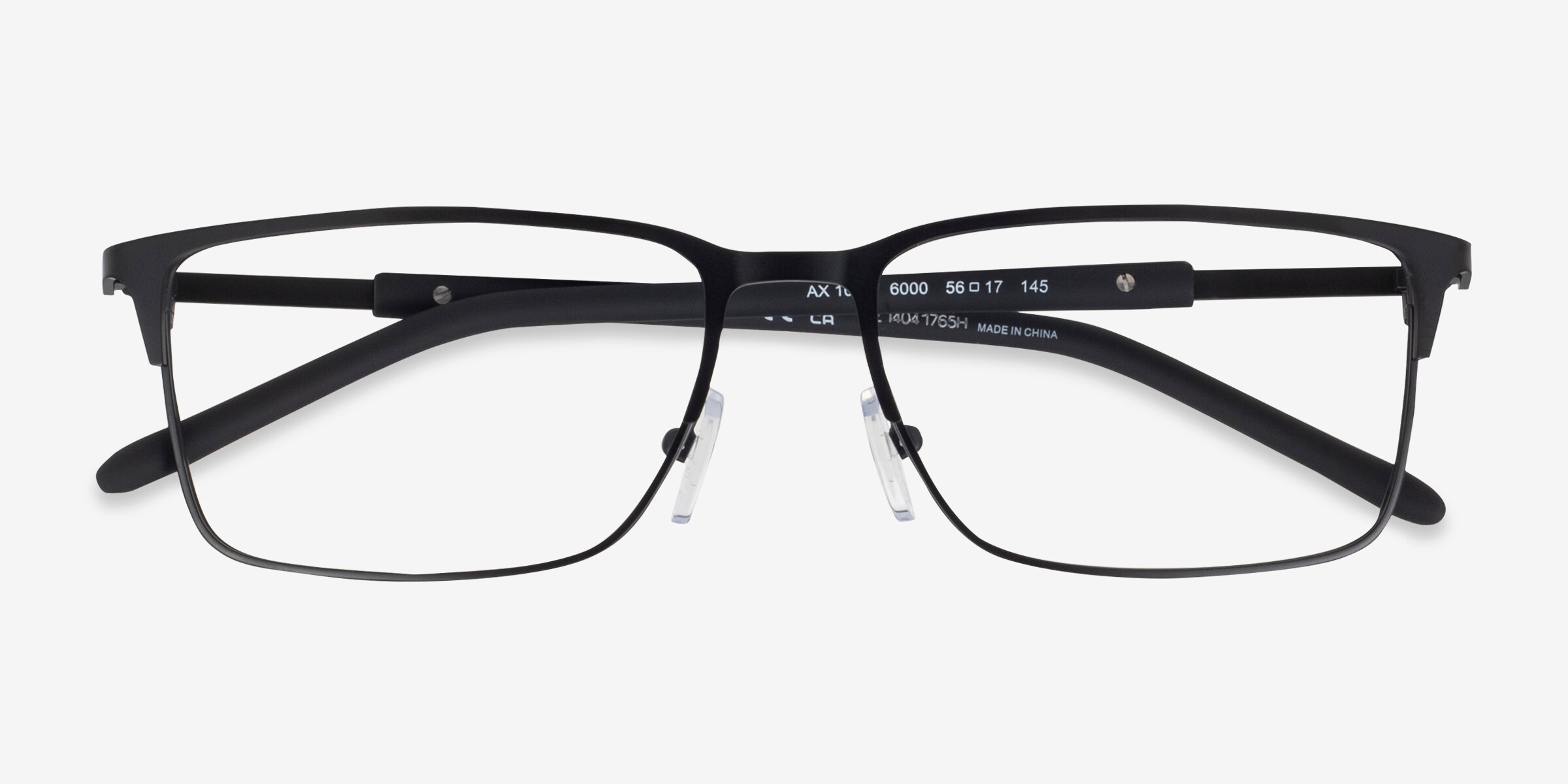 Armani Exchange AX1073 - Rectangle Matte Gunmetal Frame Glasses