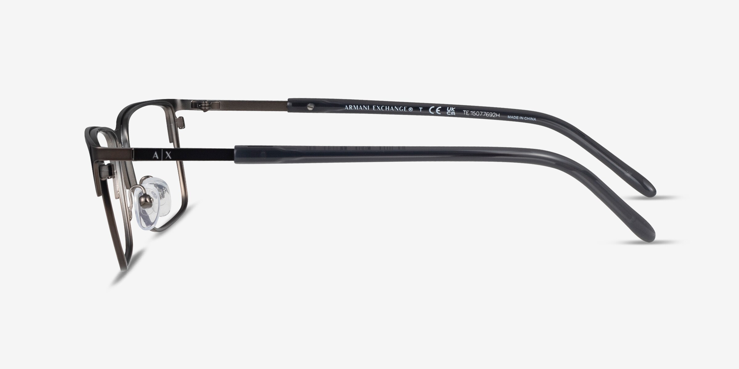 Armani Exchange AX1073 - Rectangle Matte Gunmetal Frame Glasses