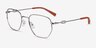 Armani Exchange AX1074 Matte Silver MetalEyeglass Frames from EyeBuyDirect, Angle View