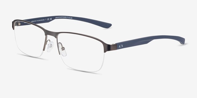 Armani Exchange AX1061 Matte Gunmetal MetalEyeglass Frames from EyeBuyDirect, Angle View
