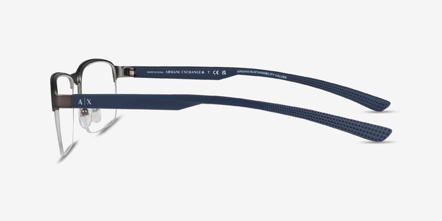Armani Exchange AX1061 Matte Gunmetal MetalEyeglass Frames from EyeBuyDirect, Side View