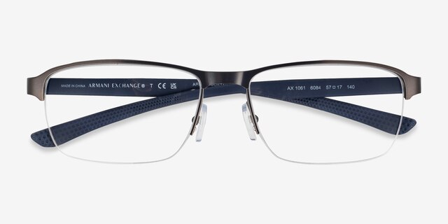 Armani Exchange AX1061 Matte Gunmetal MetalEyeglass Frames from EyeBuyDirect, Closed View