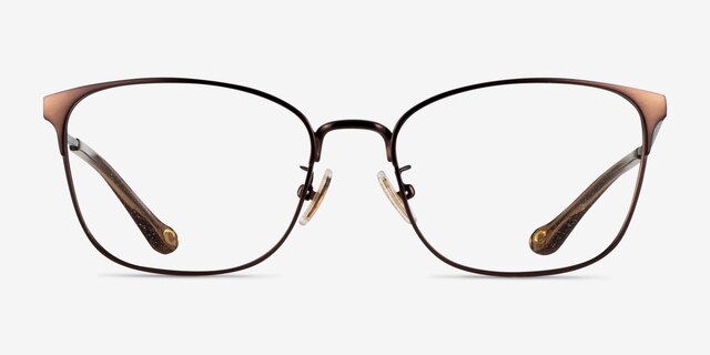 Coach HC5135 Satin Dark Brown MetalEyeglass Frames from EyeBuyDirect, Front View