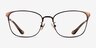 Coach HC5135 Satin Dark Brown MetalEyeglass Frames from EyeBuyDirect, Front View